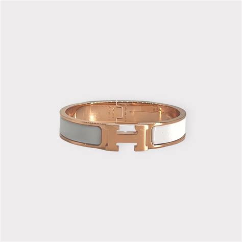 hermes bracelet white rose gold|hermes enamel bracelet white.